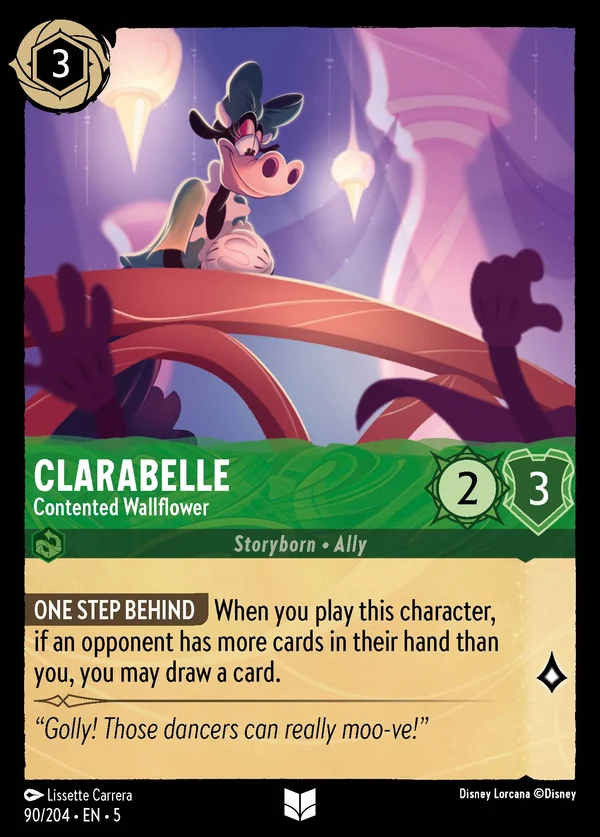 Clarabelle - Contented Wallflower — Disney Lorcana Character card from Shimmering Skies