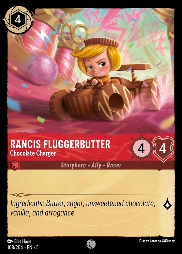 Rancis Fluggerbutter - Chocolate Charger — Disney Lorcana Character card from Shimmering Skies