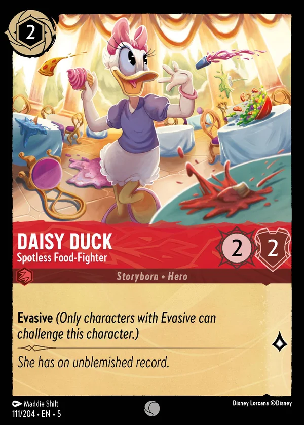 Daisy Duck - Spotless Food-Fighter — Disney Lorcana Character card from Shimmering Skies