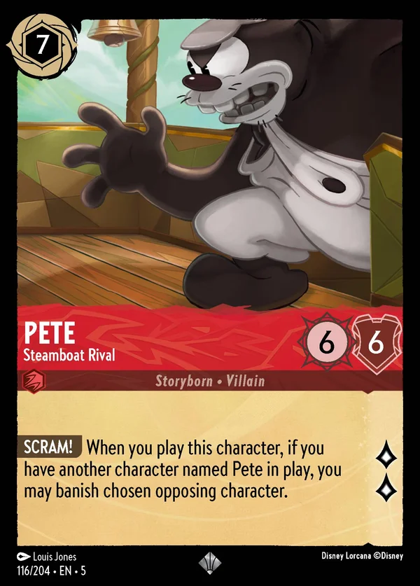 Pete - Steamboat Rival — Disney Lorcana Character card from Shimmering Skies