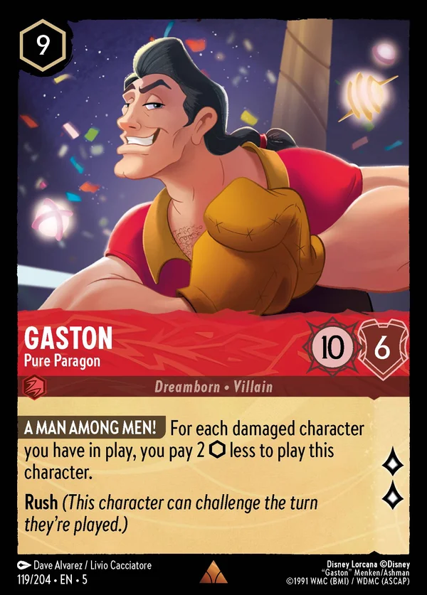 Gaston - Pure Paragon — Disney Lorcana Character card from Shimmering Skies