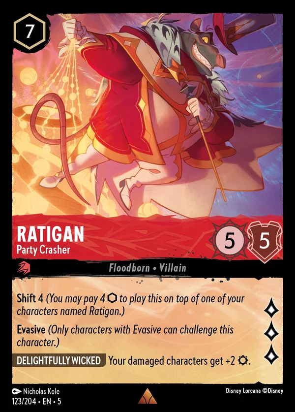 Ratigan - Party Crasher — Disney Lorcana Character card from Shimmering Skies