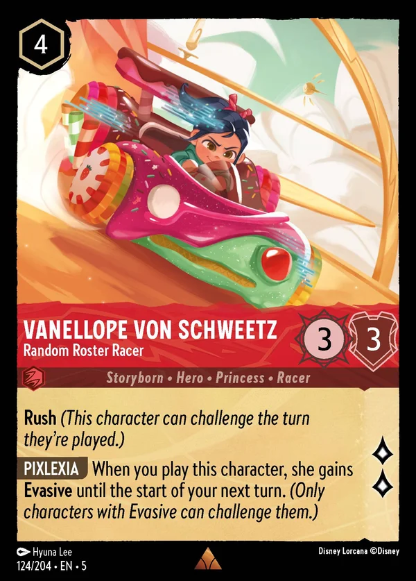 Vanellope von Schweetz - Random Roster Racer — Disney Lorcana Character card from Shimmering Skies