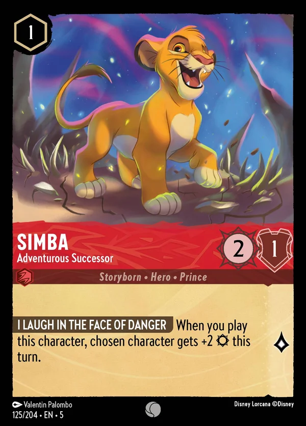 Simba - Adventurous Successor — Disney Lorcana Character card from Shimmering Skies