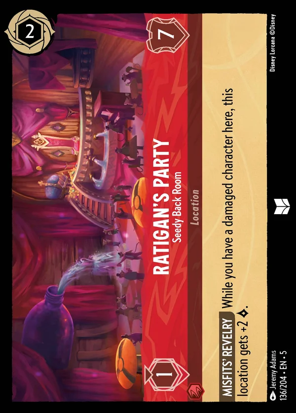 Ratigan's Party - Seedy Back Room — Disney Lorcana Location card from Shimmering Skies