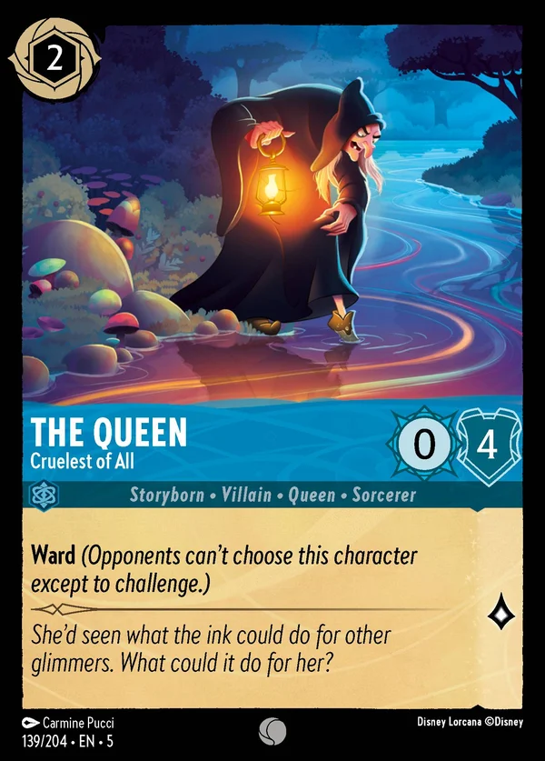 The Queen - Cruelest of All — Disney Lorcana Character card from Shimmering Skies