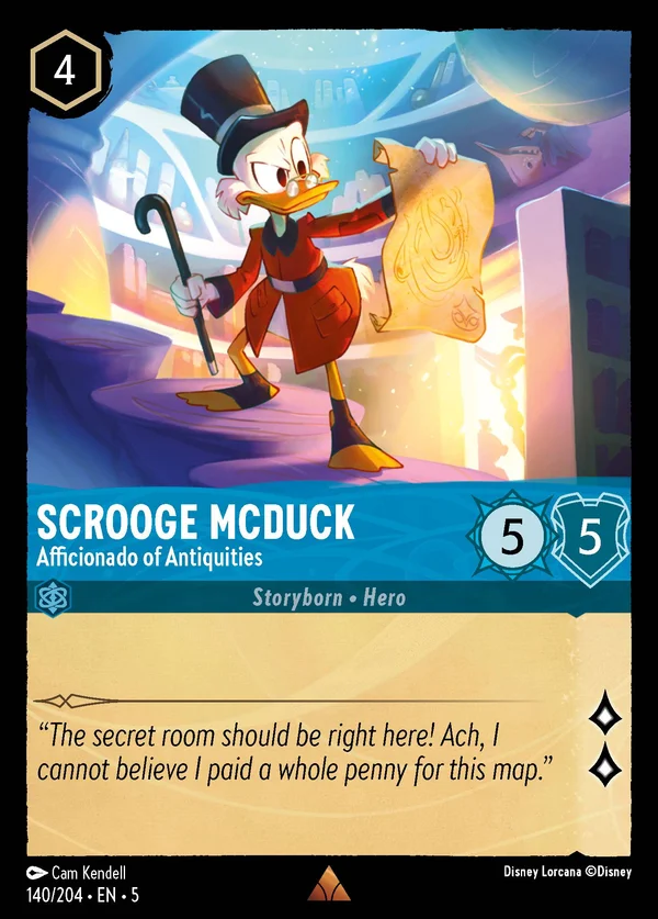Scrooge McDuck - Afficionado of Antiquities — Disney Lorcana Character card from Shimmering Skies