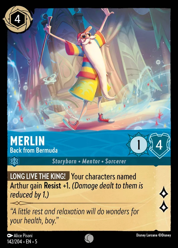 Merlin - Back from Bermuda — Disney Lorcana Character card from Shimmering Skies