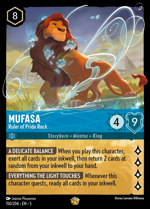 Mufasa - Ruler of Pride Rock — Disney Lorcana Character card from Shimmering Skies