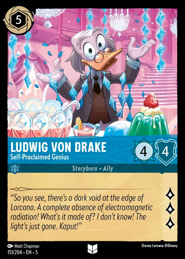 Ludwig Von Drake - Self-Proclaimed Genius — Disney Lorcana Character card from Shimmering Skies