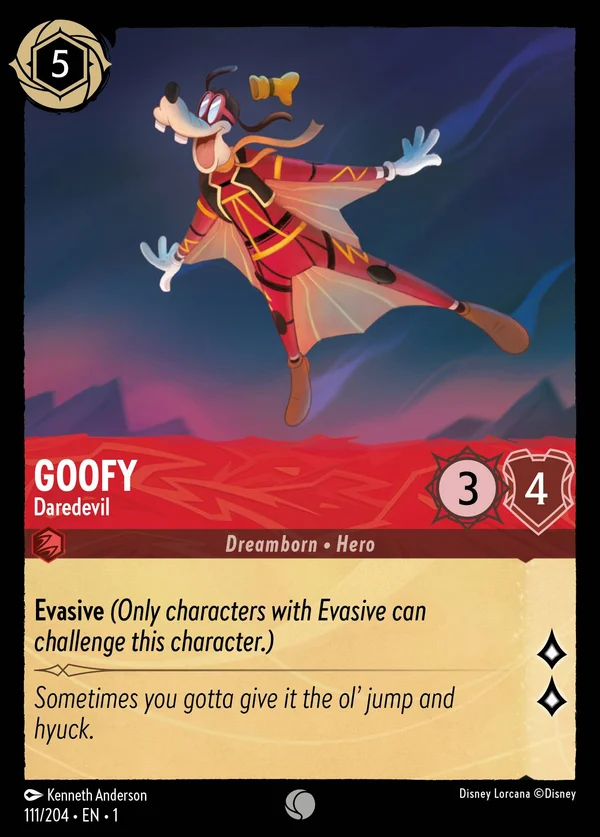Goofy - Daredevil — Disney Lorcana Character card from The First Chapter