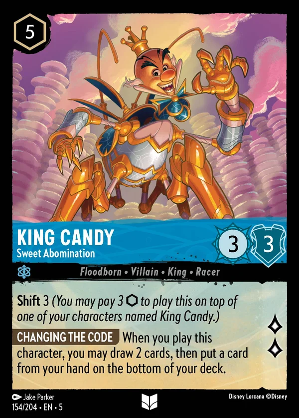King Candy - Sweet Abomination — Disney Lorcana Character card from Shimmering Skies