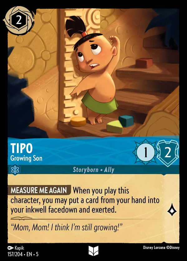 Tipo - Growing Son — Disney Lorcana Character card from Shimmering Skies