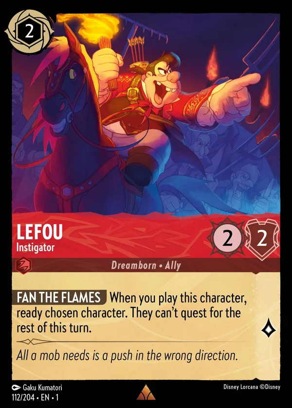 LeFou - Instigator — Disney Lorcana Character card from The First Chapter