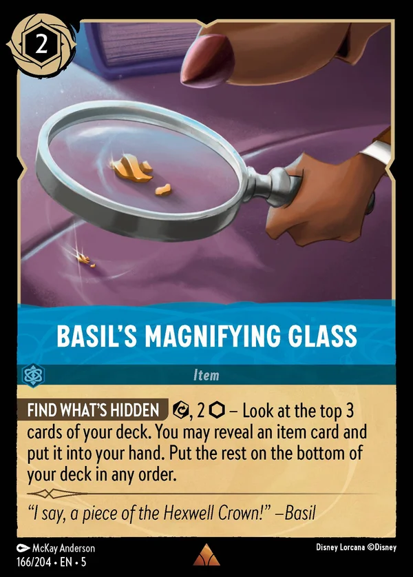 Basil's Magnifying Glass — Disney Lorcana Item card from Shimmering Skies