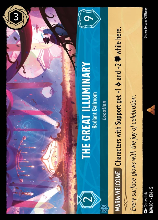 The Great Illuminary - Radiant Ballroom — Disney Lorcana Location card from Shimmering Skies