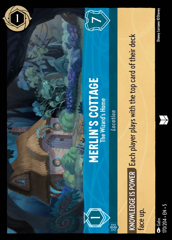 Merlin's Cottage - The Wizard's Home — Disney Lorcana Location card from Shimmering Skies