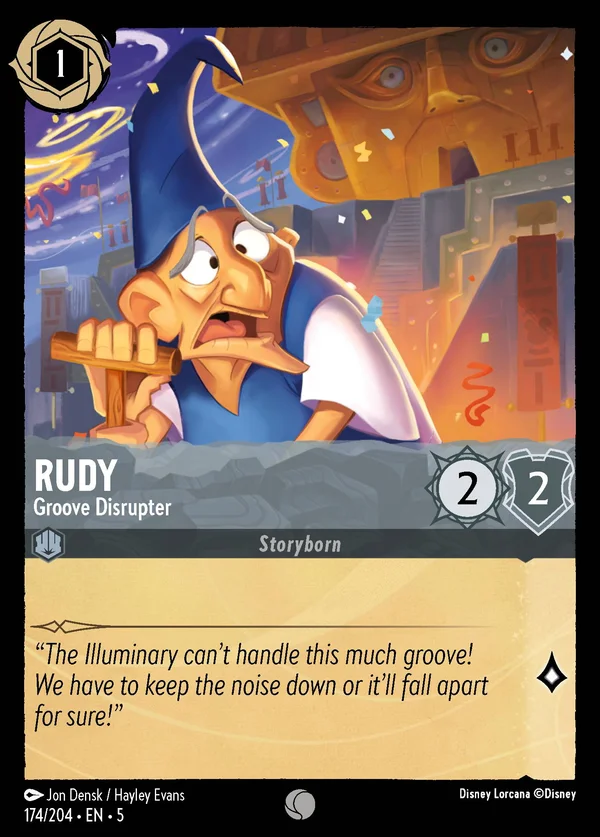 Rudy - Groove Disrupter — Disney Lorcana Character card from Shimmering Skies