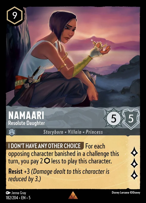 Namaari - Resolute Daughter — Disney Lorcana Character card from Shimmering Skies