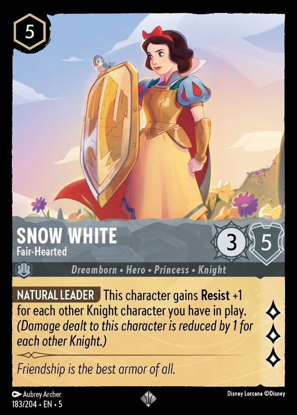 Snow White - Fair-Hearted — Disney Lorcana Character card from Shimmering Skies