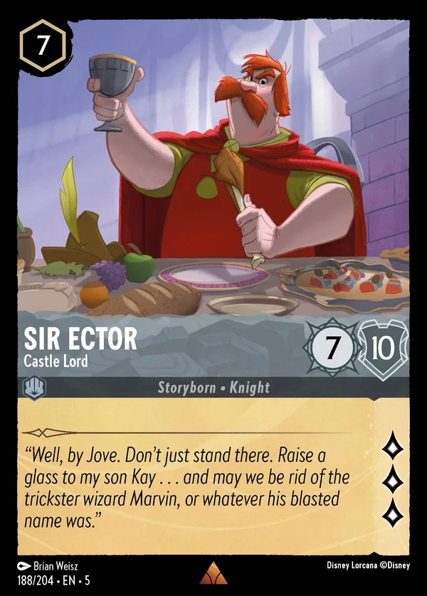 Sir Ector - Castle Lord — Disney Lorcana Character card from Shimmering Skies