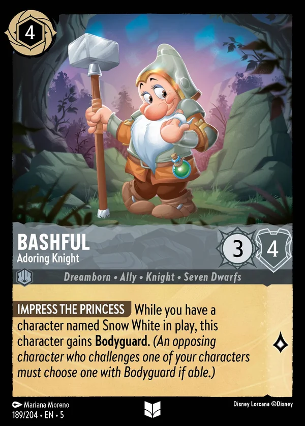 Bashful - Adoring Knight — Disney Lorcana Character card from Shimmering Skies