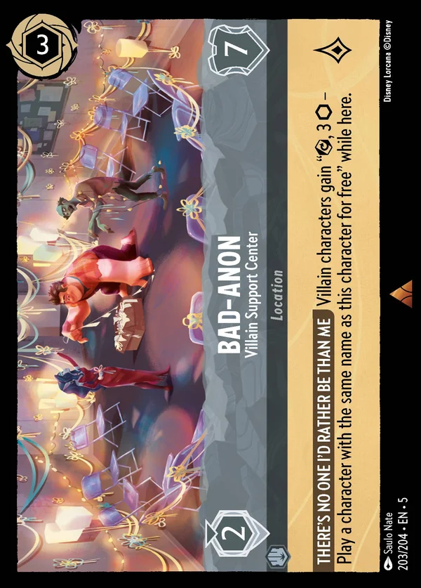 Bad-Anon - Villain Support Center — Disney Lorcana Location card from Shimmering Skies