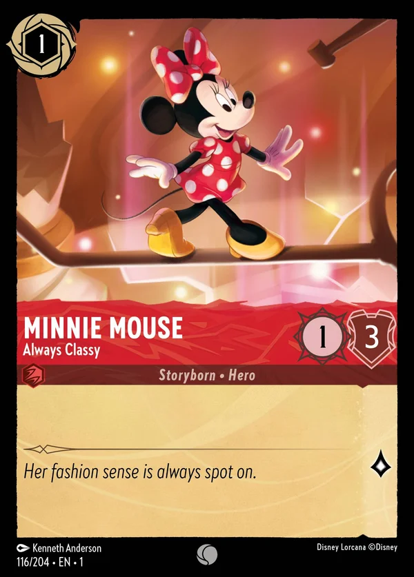 Minnie Mouse - Always Classy — Disney Lorcana Character card from The First Chapter