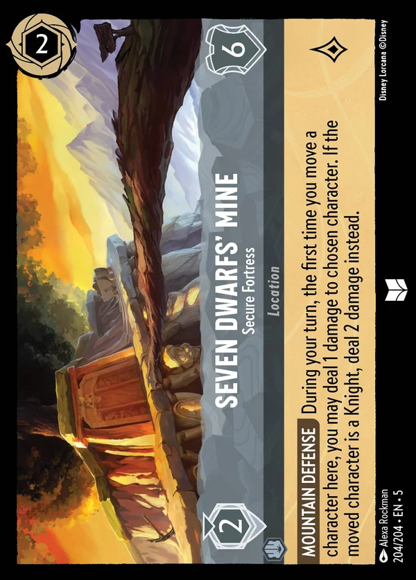 Seven Dwarfs' Mine - Secure Fortress — Disney Lorcana Location card from Shimmering Skies