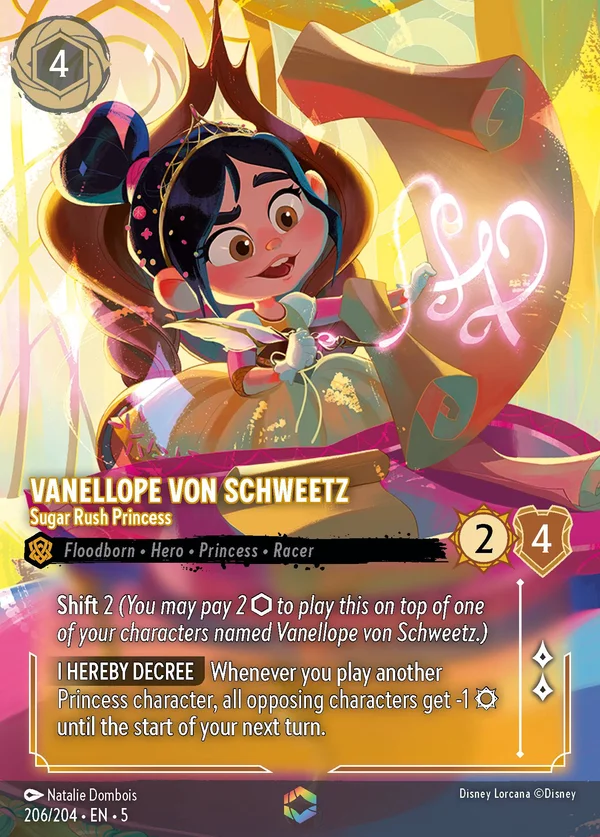 Vanellope von Schweetz - Sugar Rush Princess — Disney Lorcana Character card from Shimmering Skies
