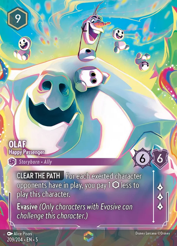 Olaf - Happy Passenger — Disney Lorcana Character card from Shimmering Skies