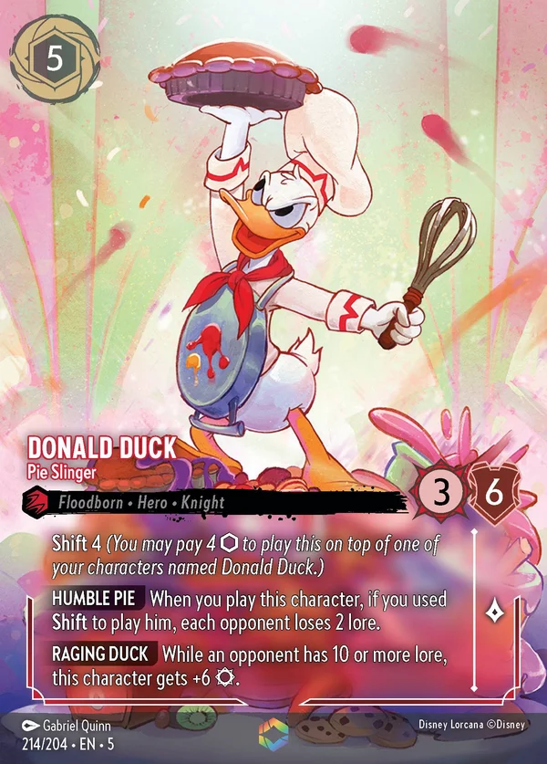 Donald Duck - Pie Slinger — Disney Lorcana Character card from Shimmering Skies