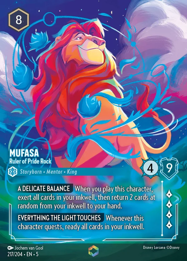 Mufasa - Ruler of Pride Rock — Disney Lorcana Character card from Shimmering Skies