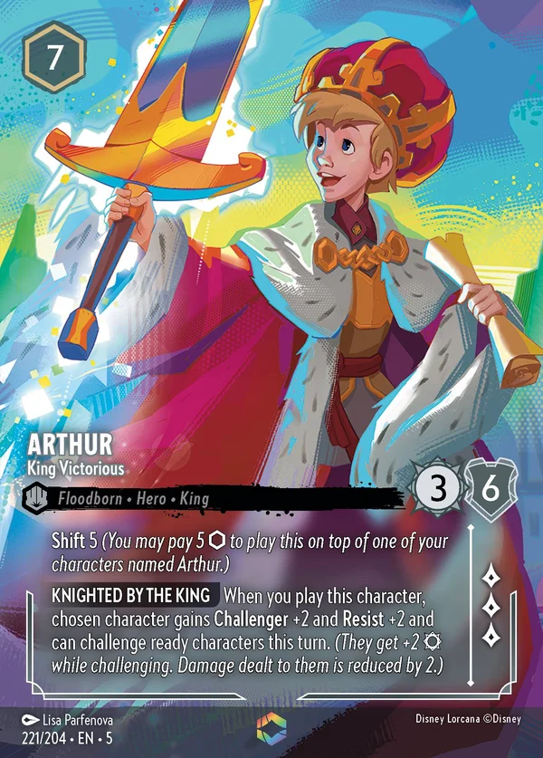 Arthur - King Victorious — Disney Lorcana Character card from Shimmering Skies