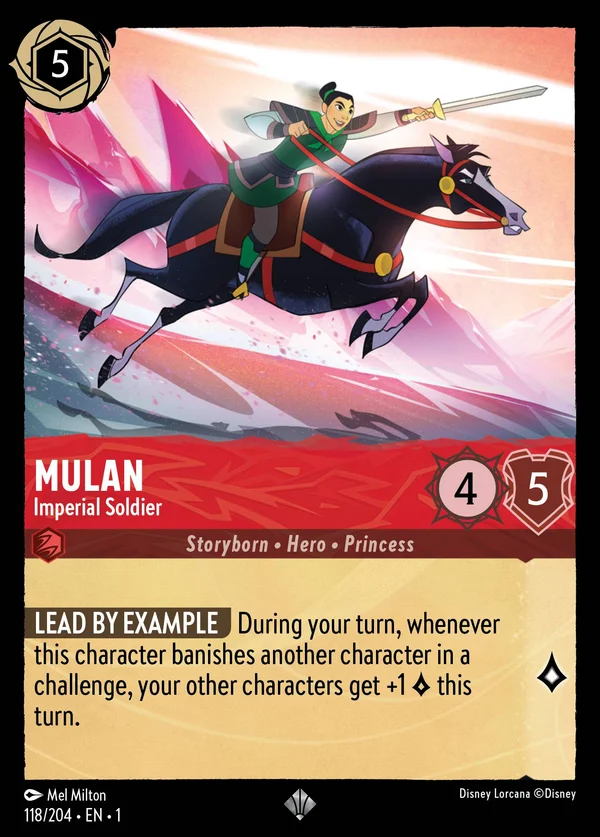 Mulan - Imperial Soldier — Disney Lorcana Character card from The First Chapter