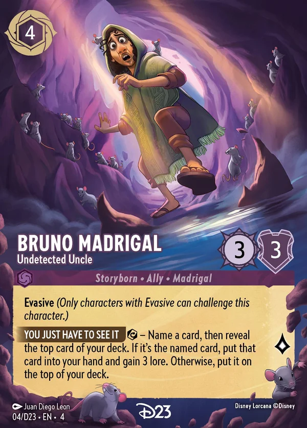 Bruno Madrigal - Undetected Uncle — Disney Lorcana Character card from Ursula's Return