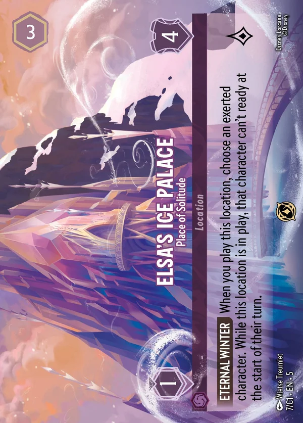 Elsa's Ice Palace - Place of Solitude — Disney Lorcana Location card from Shimmering Skies