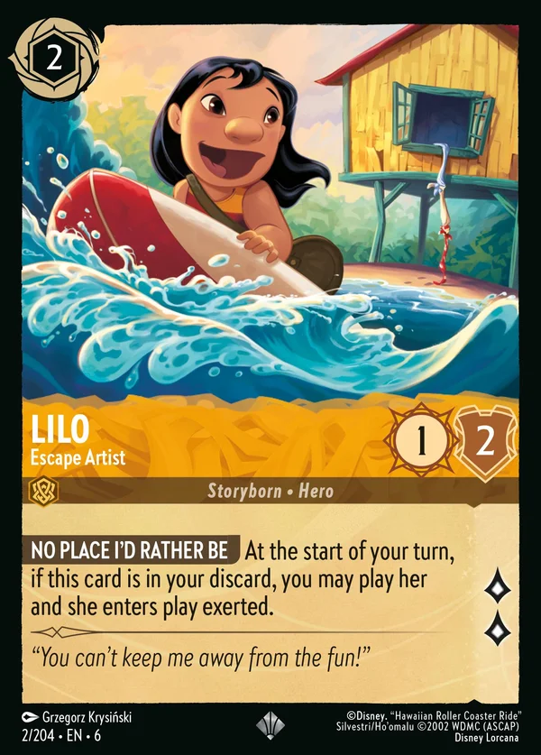 Lilo - Escape Artist — Disney Lorcana Character card from Azurite Sea