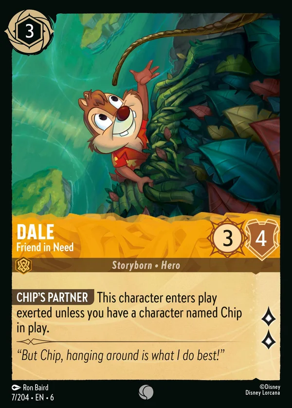 Dale - Friend in Need — Disney Lorcana Character card from Azurite Sea
