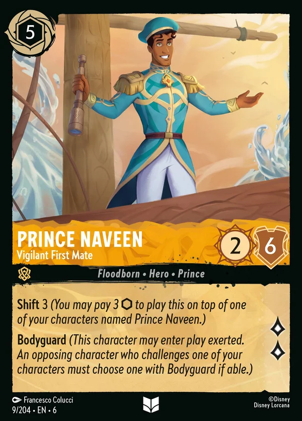 Prince Naveen - Vigilant First Mate — Disney Lorcana Character card from Azurite Sea