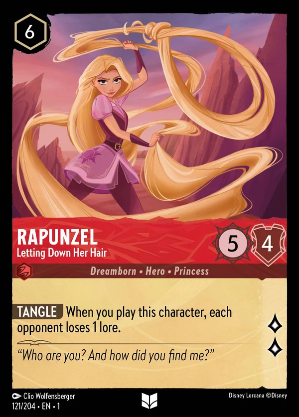 Rapunzel - Letting Down Her Hair — Disney Lorcana Character card from The First Chapter