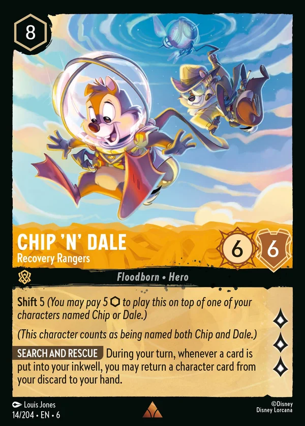 Chip 'n' Dale - Recovery Rangers — Disney Lorcana Character card from Azurite Sea