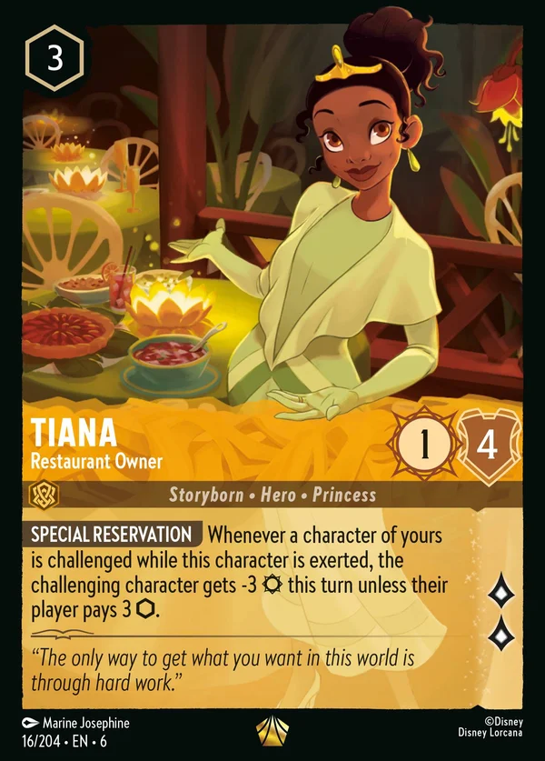 Tiana - Restaurant Owner — Disney Lorcana Character card from Azurite Sea