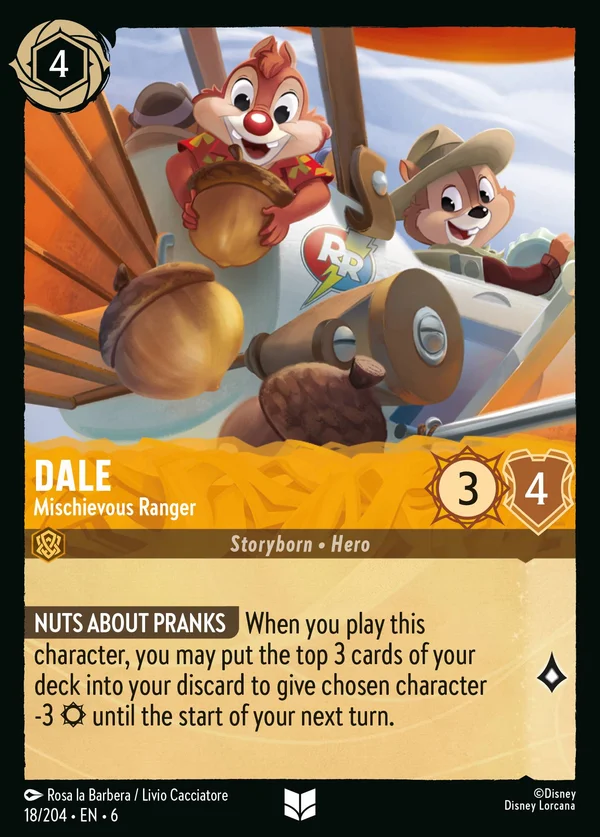 Dale - Mischievous Ranger — Disney Lorcana Character card from Azurite Sea
