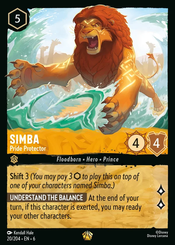 Simba - Pride Protector — Disney Lorcana Character card from Azurite Sea
