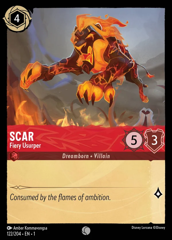 Scar - Fiery Usurper — Disney Lorcana Character card from The First Chapter