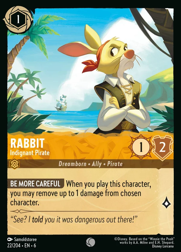 Rabbit - Indignant Pirate — Disney Lorcana Character card from Azurite Sea