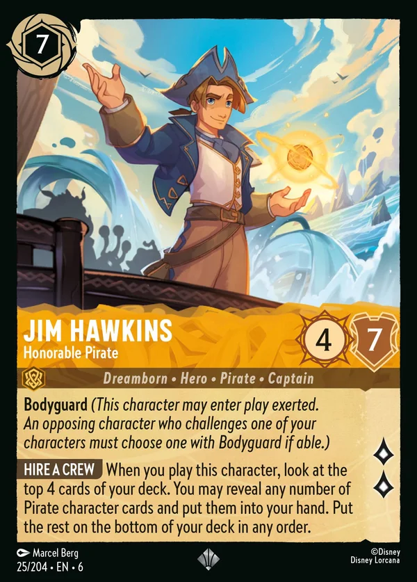 Jim Hawkins - Honorable Pirate — Disney Lorcana Character card from Azurite Sea