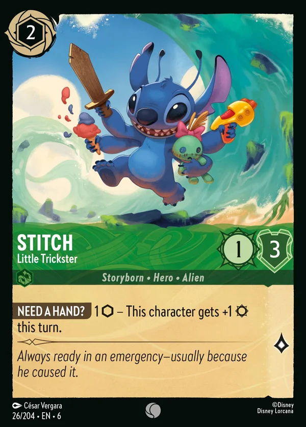 Stitch - Little Trickster — Disney Lorcana Character card from Azurite Sea