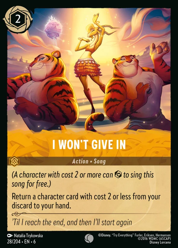 I Won't Give In — Disney Lorcana Action card from Azurite Sea